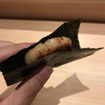 鮨 利﨑 - ホタテの磯辺焼き。
      美味し。