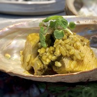 日本料理 TOBIUME - 蒸し鮑と鮑の肝を使用した「おじや」