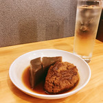 博多のおでん - 『こんにゃく&つくね』しゃんにシュワシュワたい♪