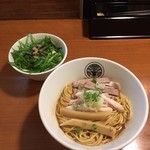 らぁ麺 とうひち - 鶏油まぜそば＋白美人ネギ飯