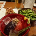 肉と日本酒 八卦よい - 冷やしおでん 日本酒に合うポテトサラダ 枝豆 …