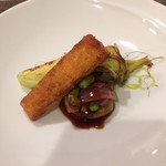 サラマンジェ ド ヨシノ - フォアグラ、トウモロコシのソース　ぽ連他のフライがかり