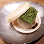 炭火割烹 白坂 - 胡麻アイスと葛もちの最中