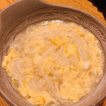 きばらし - ハモの旨味がたっぷりの昆布ダシに、お素麺と卵を投入♡