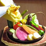 温野菜のラクレットチーズ