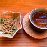 そば屋 福得妙満 - お茶と揚げそば