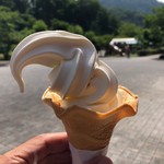 道の駅 津和野温泉 なごみの里 - ソフトクリーム バニラ 350円。