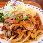 ローマの太陽 - 牛肉と玉葱のスタミナ炒め「あっぷ図」