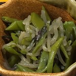 まごころ - しそ、ささぎ、糸こんにゃくの炒め物