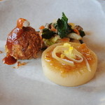 とるーす - ふろふき大根、里芋のおかか揚げ、ごま和え