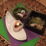 瀬戸内鮮魚と串焼き UZU - 突き出し 季節の前菜