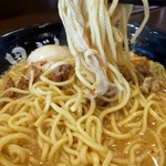 麺処田ぶし - 熟成醤油らーめん 麺アップ(2019年7月8日)