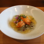 柚木元 - 北海道美国バフンウニ ゴールドキウイ 蓴菜 土佐酢ジュレ