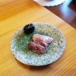 柚木元 - 天竜鮎の肝刺しと苦玉（胆嚢）