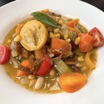 ASYLE - 夏野菜の冷製スープバジルパスタ アップ