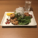 Sousakuwashoku To Gensenjizake Tsujimasa - かしわ鶏のネギ塩唐揚げ。
                美味し。