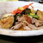 居酒屋  魚道楽 - 豚肉と茄子のチャンチャン味噌炒め