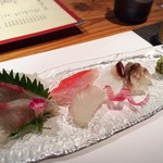 魚河岸 宮武 - （2019年6月）
                                お造り盛合せ
                                かんぱち、金目鯛、甘鯛、活蛸、とり貝。