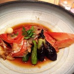 魚河岸 宮武 - （2019年4月）
      平成最後の営業日。サービスの鯛の煮付*✧:.(⁰▿⁰)