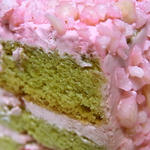 スイーツガーデン ユウジアジキ - 緑のビスキュイとピンクのフランボワーズクリーム