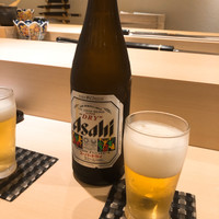 すし尽誠 - アサヒスーパードライの中瓶1,000円