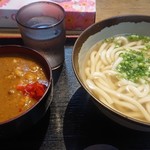 Magokoro Kicchi Mminami - サービスランチ　カレー丼とあつあつうどん　550円