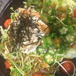 居酒屋番長 - 納豆とオクラの冷シャブサラダ
