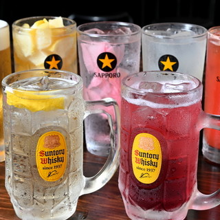 好みや気分に合わせて選べる多彩なドリンク◆瓶ビールやガリ酎も