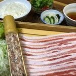 Black pork belly shabu set meal