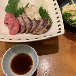 おぎ野 - ポテトサラダと本日の刺身盛り