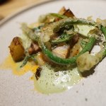 アグリスケープ - ニンニクの芽フリットと黒豚