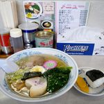 特一竜 - なつかし塩ラーメン+ランチミニおにぎり付き（600円）