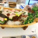 食べるお宿 浜の湯 - 夕食の船盛