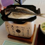 食べるお宿 浜の湯 - 朝食の鯵の干物