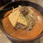 Yanagiya - チェダーチーズキムチ納豆味噌ラーメン