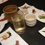 三海の華 - お通しと乾杯