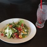 Trattoria&Pizzeria LOGIC - 料理写真:ランチサラダと炭酸水