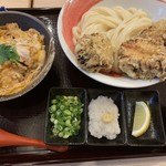 純愛うどん なでしこ - ・鶏天ぶっかけうどん（￥850）・ミニ親子丼（￥540）