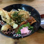 谷町 一味禅 - 海老、穴子、うなぎ丼（￥1200）