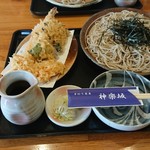 手打ち蕎麦 神楽坂 - 私の天ざる(普通盛り) 1400円税別です