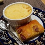 めしや 克元 - サービスの南瓜と小豆のケーキ＆プリン　ここはｻｰﾋﾞｽのﾃﾞｻﾞｰﾄもしっかり美味しい♬