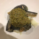 一碗水 - 椒麻粉皮茄子(茄子と自家製板春雨 実山椒のソース)