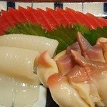 Uoisshin - 刺身三点盛り、１７００円ぐらいです。