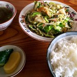 中華 正園 - 野菜炒め¥450、ライス¥150