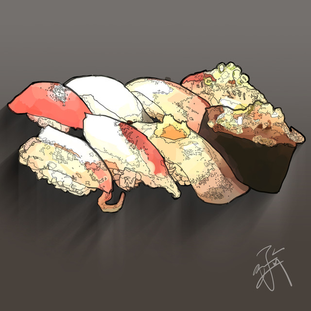グルメイラスト絵日記 ウイング久里浜のお寿司屋さん 回転寿司とは思えないほど美味い By けんちゃんパワー 魚敬 ウィング久里浜 京急久里浜 回転寿司 食べログ