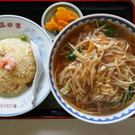 盛華園 - ミニ炒飯、生馬麺　もやしそば