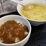 塩そば専門店 桑ばら - 塩かけそばと牛スジと北寄貝カレーの定食