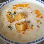 東京豆漿生活 - 前回食べて衝撃的に美味しかった豆乳スープです.｡.:*･'(*°∇°*)'･*:.｡.豆乳苦手な私にもめちゃくちゃ美味しく食べられました(๑و•̀Δ•́)و✩.*˚