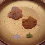 鮨 さかい - ボタンエビと赤ウニ