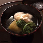 御料理 寺沢 - 鮎魚女､焼茄子､ｺｺﾞﾐの椀